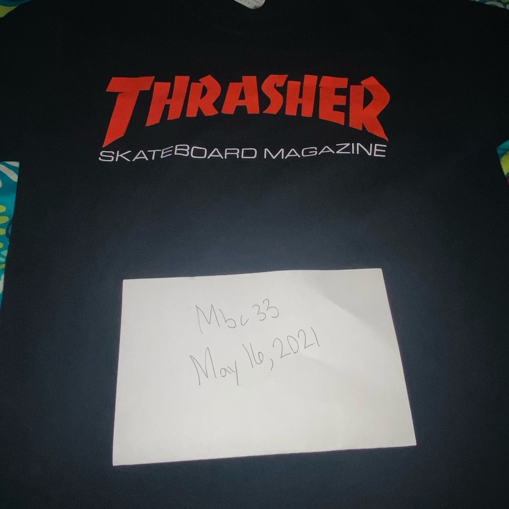 Thrasher Logo Tee Red/Black Size S